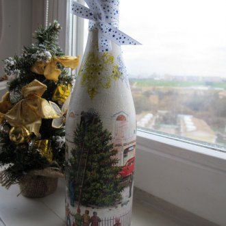 Δεσπόζης μπουκάλια σαμπάνιας με κορδέλα