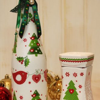 Μπουκάλι σαμπάνιας ντεκόρ φέτα