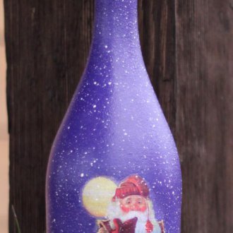 Σπιτική decoupage μπουκάλι σαμπάνιας για το νέο έτος