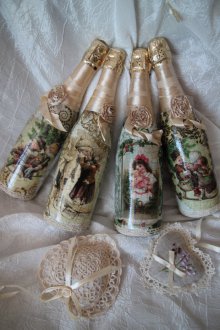 Νέο έτος vintage μπουκάλι σαμπάνια decoupage