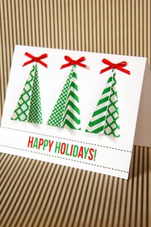 Χριστουγεννιάτικη κάρτα με γεωμετρική ψαροκόκαλο