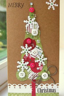 Χριστουγεννιάτικη κάρτα από χειροποίητο χαρτί