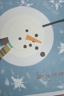 Πρωτοχρονιά κάρτα με έναν χιονάνθρωπο