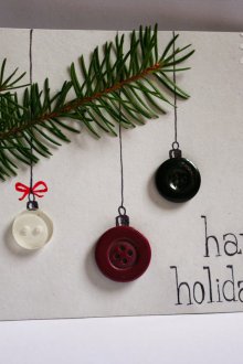 Πρωτοχρονιά κάρτα με κλαδί ελάτης