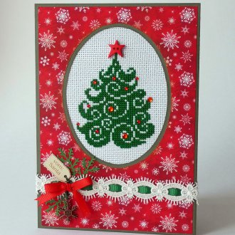 Πρωτοχρονιά κάρτα με κεντήματα