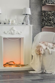 Χριστουγεννιάτικο τζάκι από το κουτί με γυψομάρμαρο