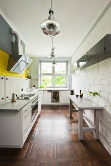 Cocina de ladrillo blanco
