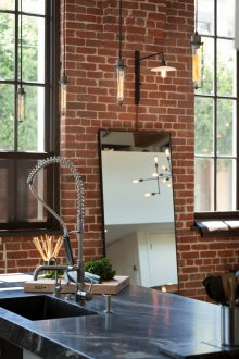 Βιομηχανική κουζίνα τούβλο στυλ