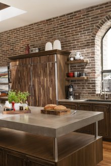 Τεχνητή τούβλο κουζίνα