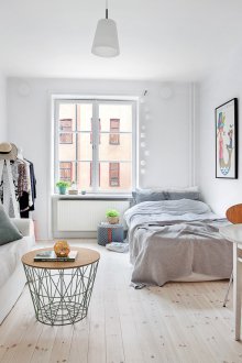 Σχεδιασμός του ενός δωματίου Χρουστσόφ με ένα κρεβάτι