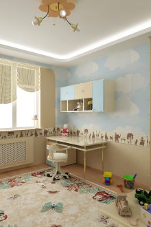 Παιδική ταπετσαρία με σύννεφα