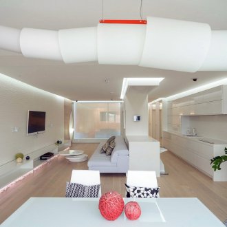 Ιδέες για ένα διαμέρισμα στούντιο σε φουτουριστικό στιλ