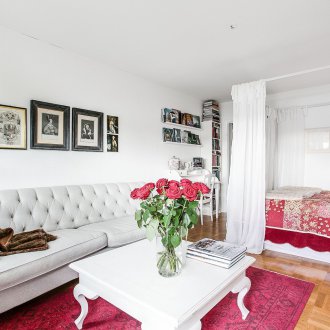 Κουρτίνες σε διαμέρισμα στούντιο