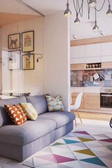 Γυάλινο χώρισμα σε διαμέρισμα στούντιο