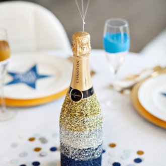 Χριστουγεννιάτικη διακόσμηση μπουκαλιών σαμπάνιας