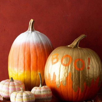 Αποκριάτικη διακόσμηση κολοκύθας με μπογιά