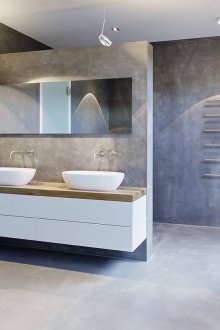 Συνδυασμένο μπάνιο σε σκυρόδεμα