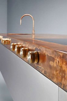 Σχεδιασμός κουζίνας με επιφάνεια χαλκού 2019