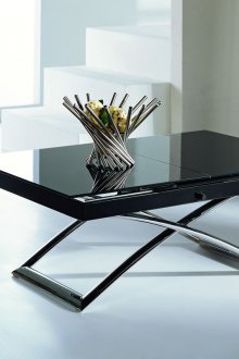 Γυαλιστερό μαύρο μετασχηματιστικό τραπέζι