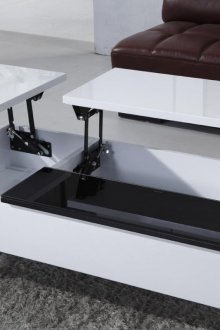 Λευκό γυαλιστερό τραπέζι μετασχηματιστών με κόγχες