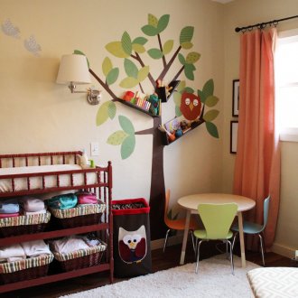 Σχέδιο στον τοίχο με ράφια