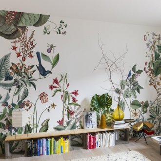 Λευκή ταπετσαρία με εικόνα με το χέρι