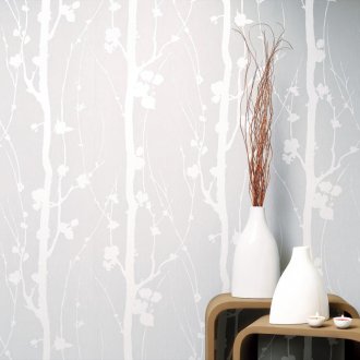 Λευκή ταπετσαρία βινυλίου