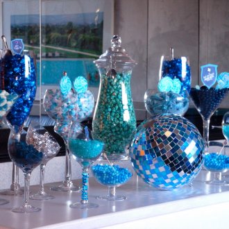 Παιδική διακόσμηση τραπέζι με μπλε χρώμα