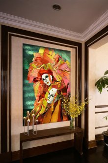 Θεατρικό βιτρό παράθυρο στο εσωτερικό