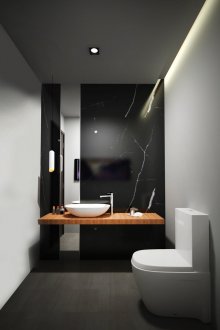 Μαύρο μαρμάρινο μπάνιο