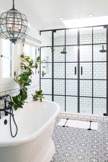 Βιομηχανικό στυλ μπάνιο με ντους