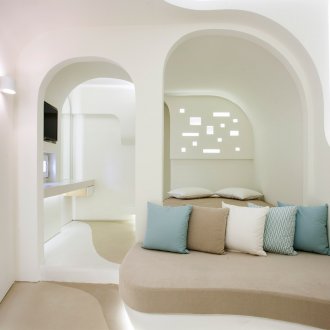 Εσωτερικό του Arch με το φουτουριστικό στυλ