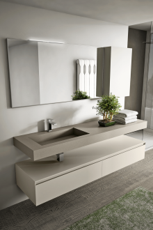 Έπιπλα μπάνιου με τραπέζι από σκυρόδεμα