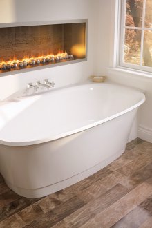 Γωνιακή οβάλ λουτρό