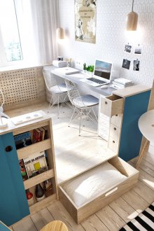 Ξύλινο κιβώτιο στούντιο εσωτερικό διαμέρισμα