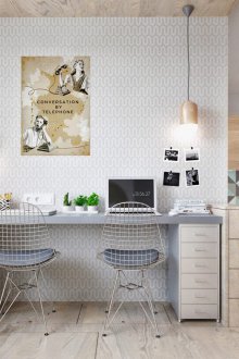 Εσωτερικό διαμέρισμα στούντιο με ταπετσαρία