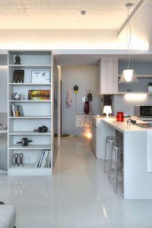 Στούντιο γκρι εσωτερικό διαμέρισμα