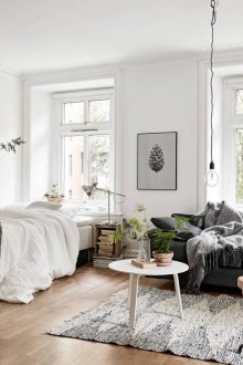 Συνδυασμένη σχεδίαση καθιστικού και υπνοδωματίου