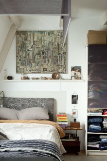 Συνδυασμένο σαλόνι και υπνοδωμάτιο με ντουλάπα