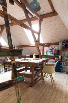 Αττικό δωμάτιο σε ρουστίκ στυλ