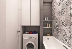 Pesukone kylpyhuoneessa 3 m²