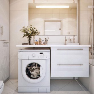 Σχεδιασμός μπάνιου με πλυντήριο ρούχων