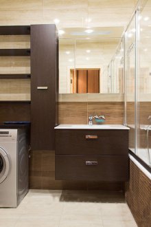 Πλυντήριο στο καφέ μπάνιο