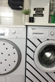 Εκτυπωμένο πλυντήριο στο μπάνιο.