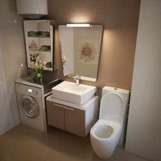 Πλυντήριο στο μπάνιο με προστατευτικό πλαίσιο