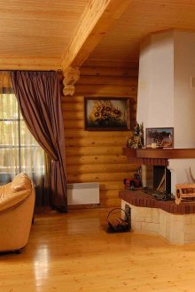 Καθιστικό με ρουστίκ τζάκι