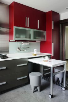 Σχεδιασμός μικρής κουζίνας με έπιπλα μετασχηματιστών