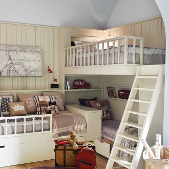 Παιδικό δωμάτιο για τρεις στο στυλ της Provence