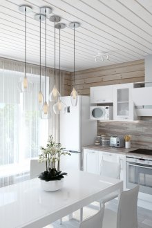 Μοντέρνο εσωτερικό της κουζίνας στη χώρα