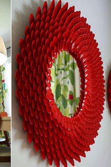 Κάτοπτρα διακόσμησης με πλαστικά κουτάλια